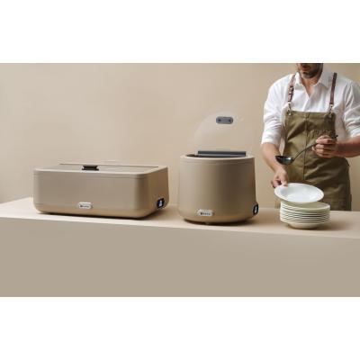 Chafing dish UNIQ, HENDI, designed by Robert Bronwasser, GN 1/1, Béžová, 230V/700W, 607x402x(H)245mm | 470442